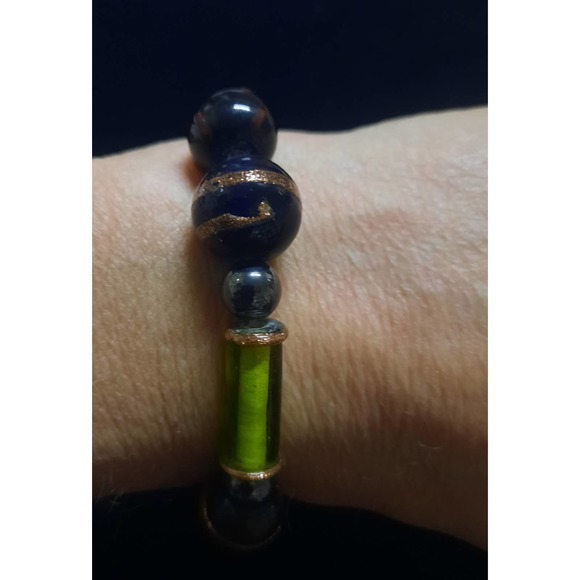 Handmade Stretch Glass beads bracelet Multicolored Glass beads - Picture 4 of 6